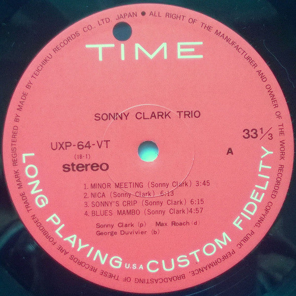 Sonny Clark Trio - Sonny Clark Trio (LP, Album, RE)