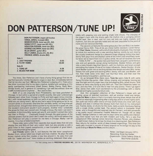Don Patterson - Tune Up! (LP, Album)