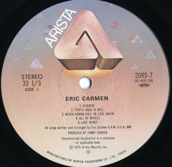 Eric Carmen - Eric Carmen (LP, Album, RE)