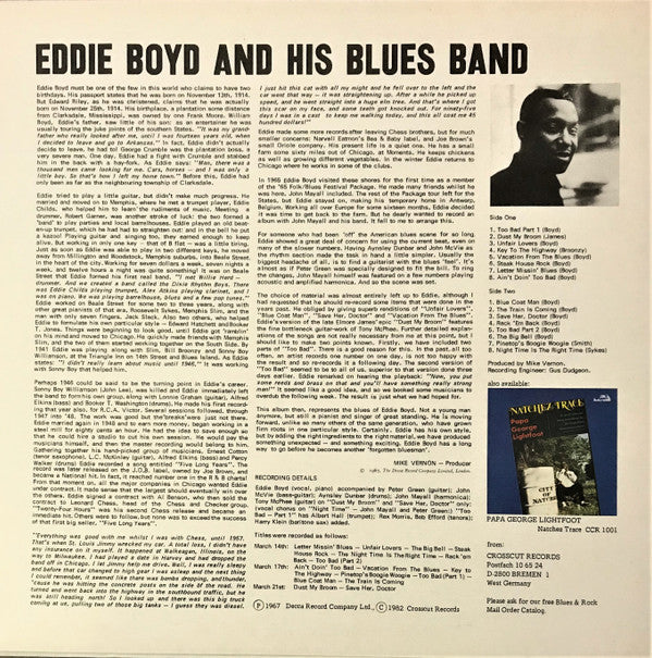 Eddie Boyd And His Blues Band - Eddie Boyd And His Blues Band(LP, A...