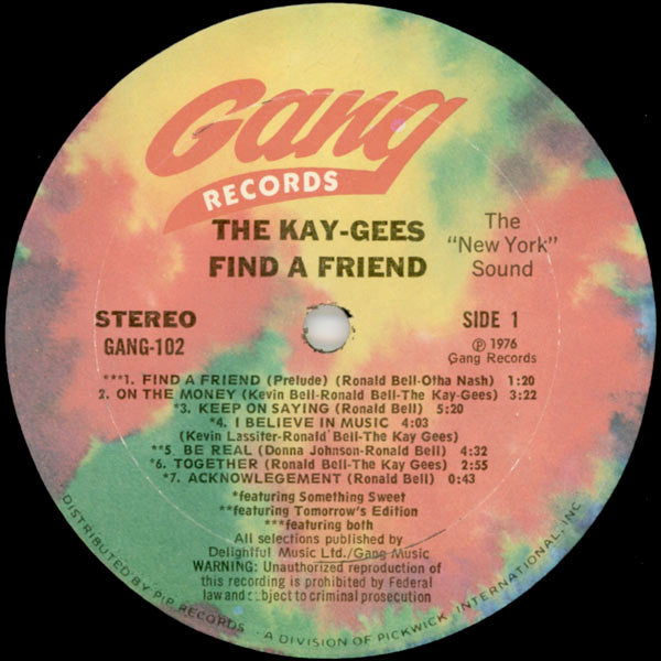 Kay-Gees* - Find A Friend (LP, Album, Gat)