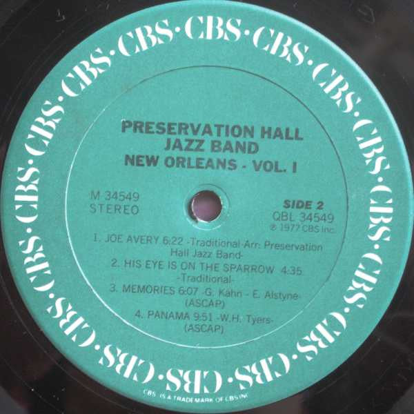 Preservation Hall Jazz Band - New Orleans, Vol. 1(LP, Album, Quad, ...