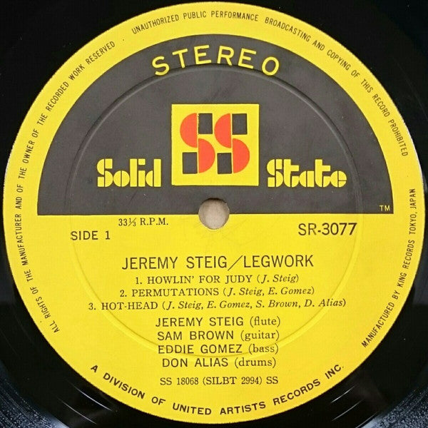 Jeremy Steig - Legwork (LP, Album, Gat)