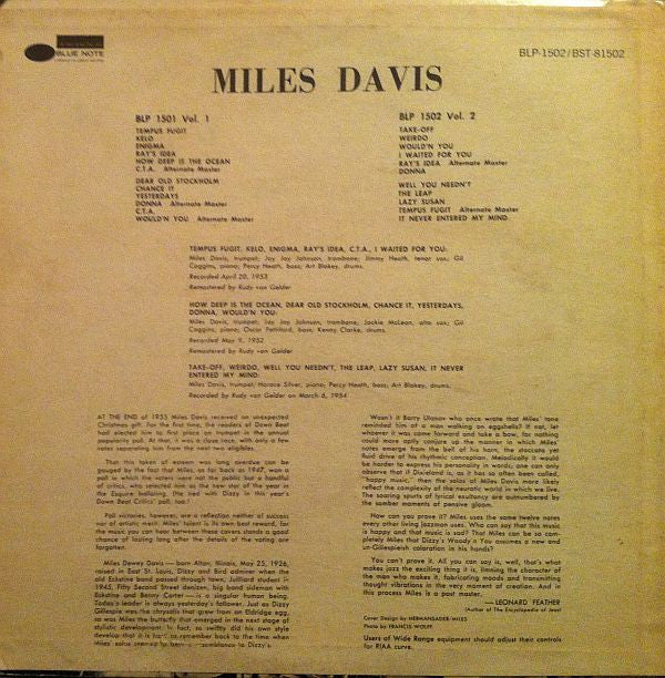 Miles Davis - Volume 2 (LP, Comp, RE, RM, Lib)