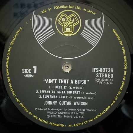 Johnny Guitar Watson - Ain't That A Bitch (LP, Album)