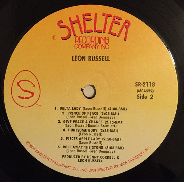 Leon Russell - Leon Russell (LP, Album, RE, Pin)