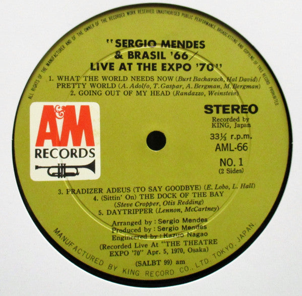 Sérgio Mendes & Brasil '66 - Live At Expo'70 (LP, Album)