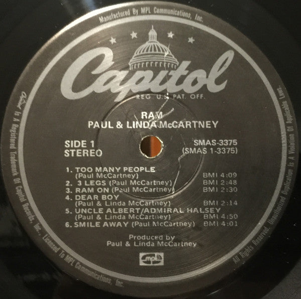 Paul And Linda McCartney* - Ram (LP, Album, RE, Win)