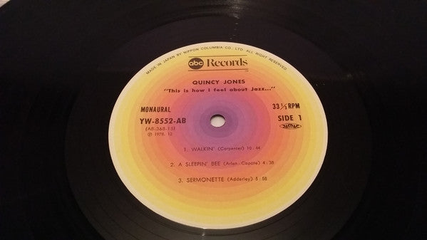 Quincy Jones - This Is How I Feel About Jazz (LP, Album, Mono)