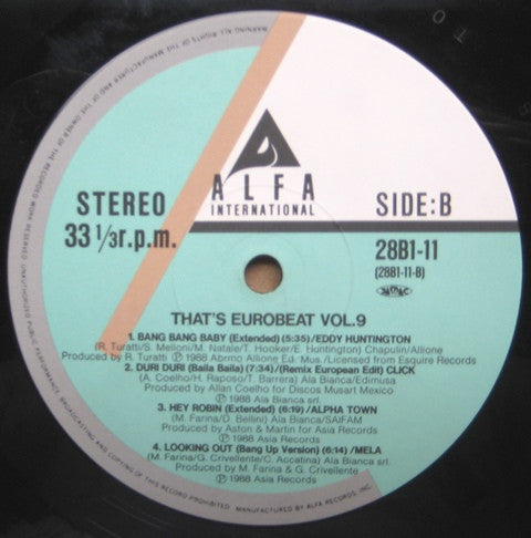 Various - That's Eurobeat Vol. 9 (LP, Comp)