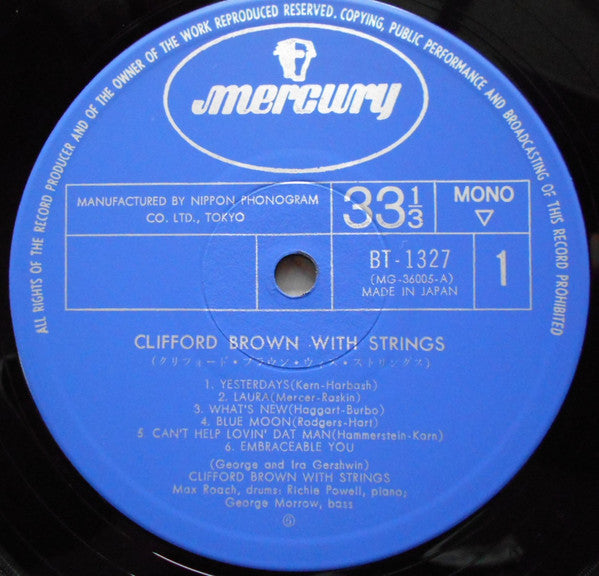 Clifford Brown - Clifford Brown With Strings (LP, Album, Mono, RE)