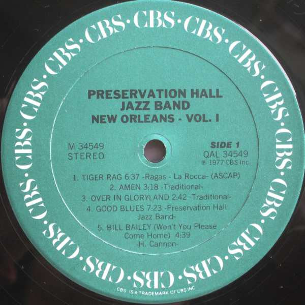 Preservation Hall Jazz Band - New Orleans, Vol. 1(LP, Album, Quad, ...