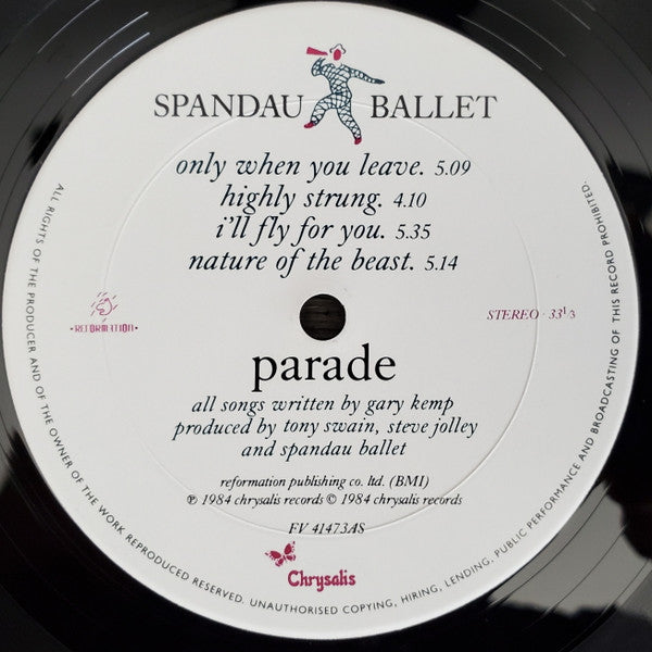 Spandau Ballet - Parade (LP, Album, Pit)