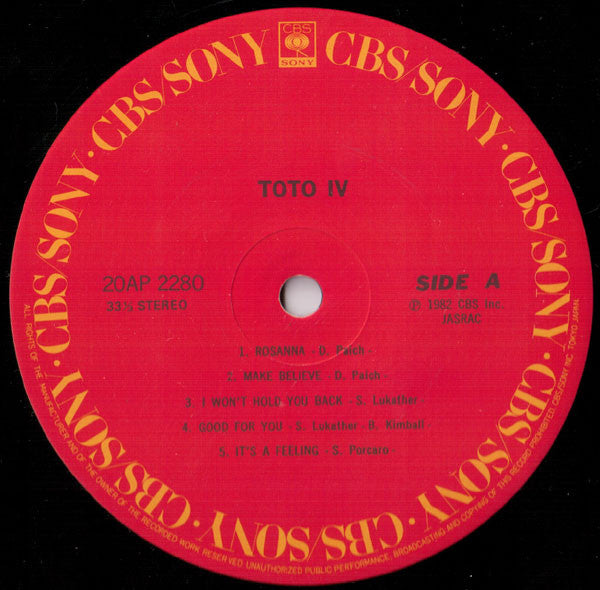 Toto - Toto IV (LP, Album)