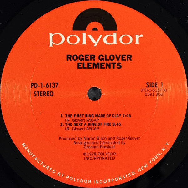 Roger Glover - Elements (LP, Album)