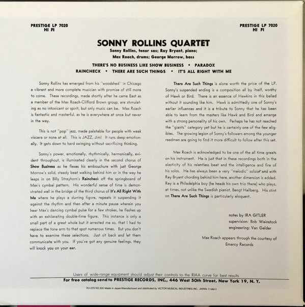 Sonny Rollins - Worktime (LP, Album, Mono, RE)