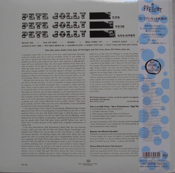 Pete Jolly - Duo, Trio, Quartet (LP, Album, Mono, RE)