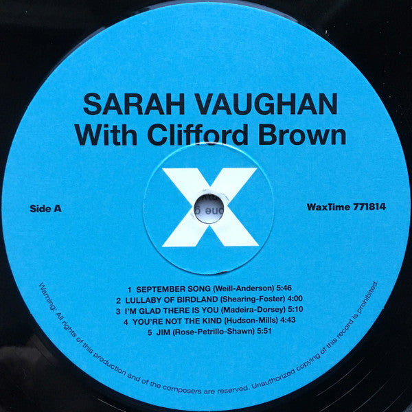 Sarah Vaughan - Sarah Vaughan With Clifford Brown(LP, Album, Ltd, R...