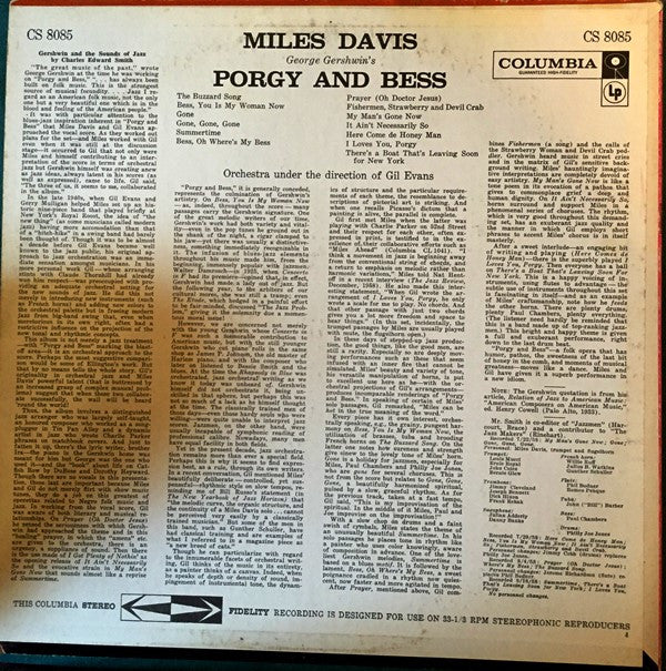 Miles Davis - Porgy And Bess (LP, Album, RE, Ter)