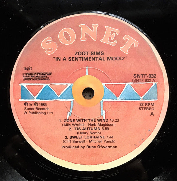 Zoot Sims - In A Sentimental Mood (LP, Album)