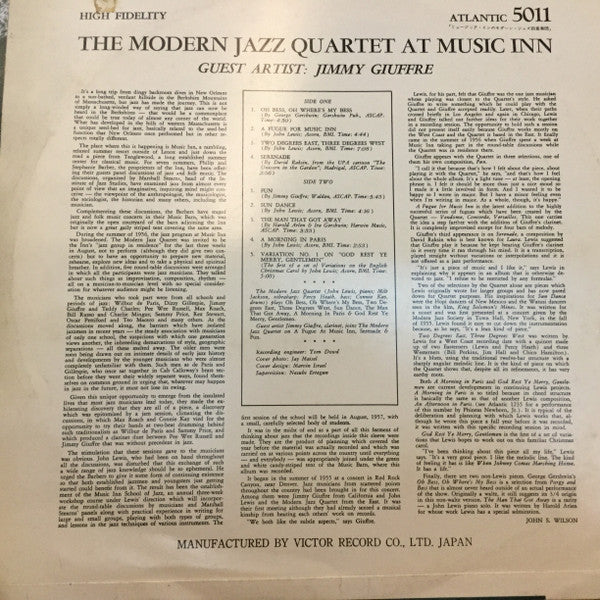 The Modern Jazz Quartet - The Modern Jazz Quartet At Music Inn(LP, ...