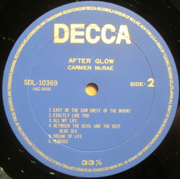 Carmen McRae - After Glow (LP, Mono)