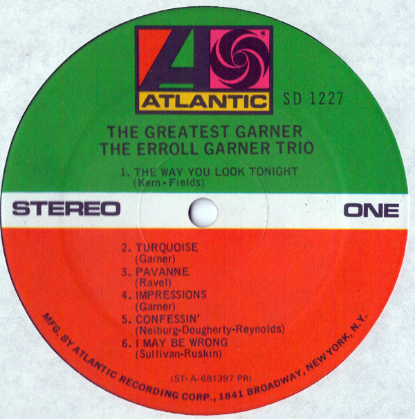 Erroll Garner - The Greatest Garner (LP, Album, RE, PR )