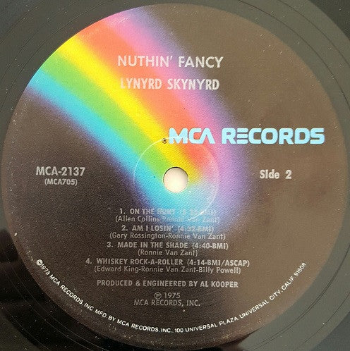 Lynyrd Skynyrd - Nuthin' Fancy (LP, Album, Pin)