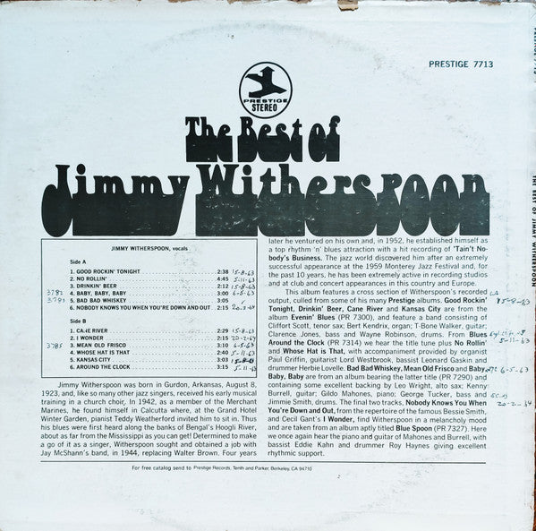 Jimmy Witherspoon - The Best Of Jimmy Witherspoon (LP, Comp, RE)