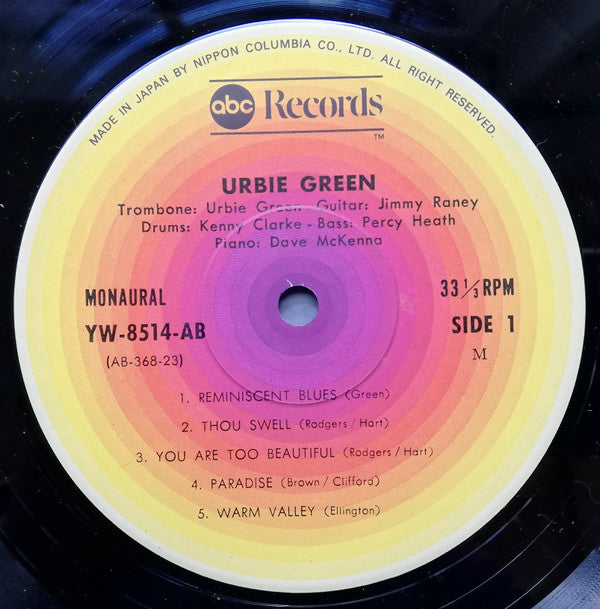 Urbie Green - Blues And Other Shades Of Green (LP, Album, Mono, RE)