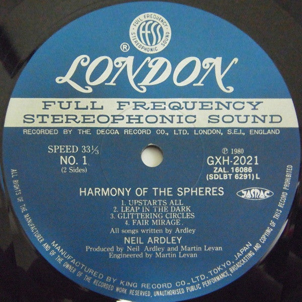 Neil Ardley - Harmony Of The Spheres (LP, Album, RE)