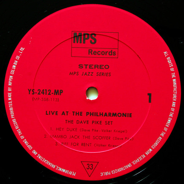 The Dave Pike Set - Live At The Philharmonie (LP, Album)