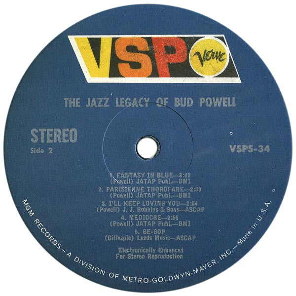 Bud Powell - The Jazz Legacy Of Bud Powell (LP, Comp)