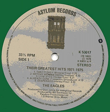 Eagles - Their Greatest Hits (1971-1975) (LP, Comp, Ltd, RE, Gre)