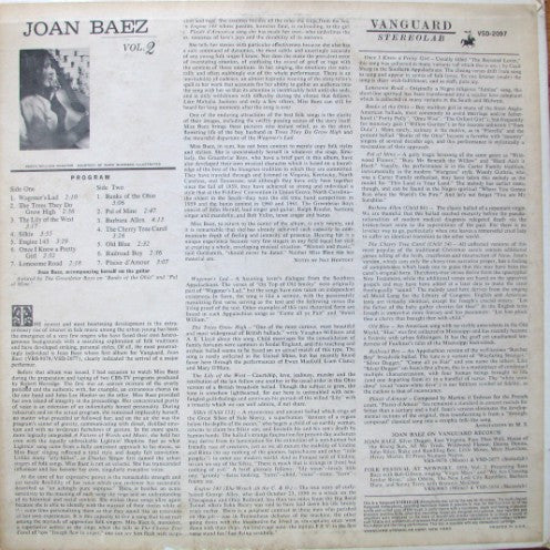 Joan Baez - Joan Baez Vol. 2 (LP, Album, RE)