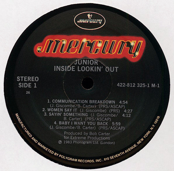 Junior (2) - Inside Lookin' Out (LP, Album)