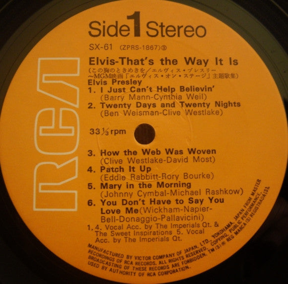 Elvis Presley - That's The Way It Is (LP, Album, RE, Gat)