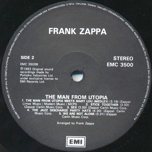 Zappa* - The Man From Utopia (LP, Album, RE, RM)