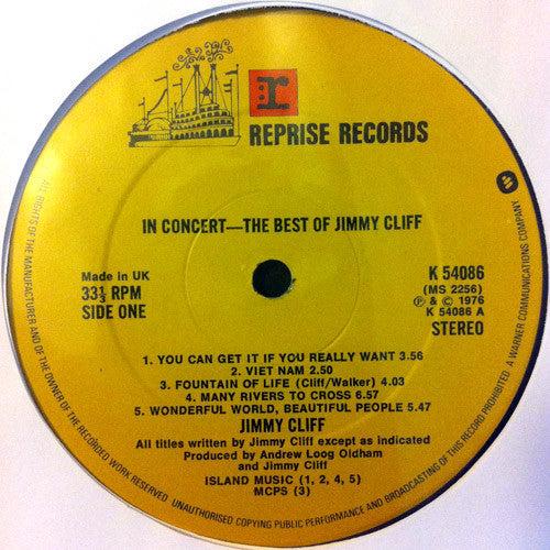 Jimmy Cliff - In Concert - The Best Of Jimmy Cliff (LP, Album)