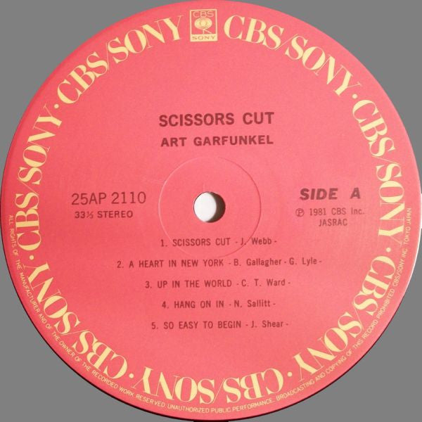 Art Garfunkel - Scissors Cut (LP, Album)