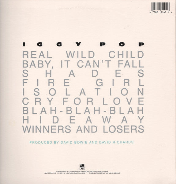 Iggy Pop - Blah-Blah-Blah (LP, Album, Ele)