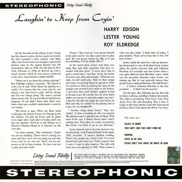 Lester Young - Laughin' To Keep From Cryin'(LP, Album, RE, 180)