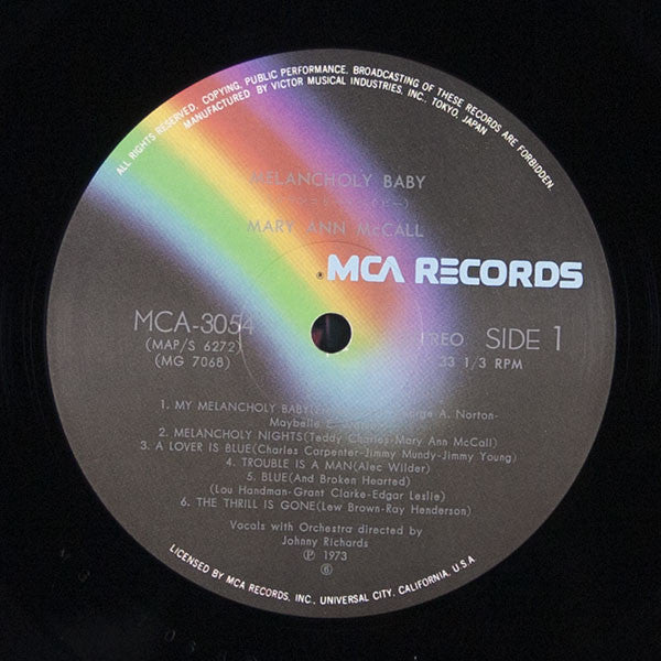 Mary Ann McCall - Melancholy Baby (LP, Album)