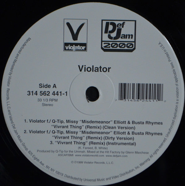 Violator (3) Feat Q-Tip - Vivrant Thing (Remixes) (12"")