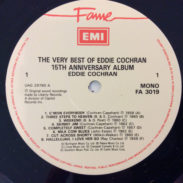 Eddie Cochran - The Very Best Of Eddie Cochran (LP, Comp, Mono, RE)