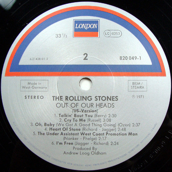 The Rolling Stones - Out Of Our Heads (LP, Album, RE)