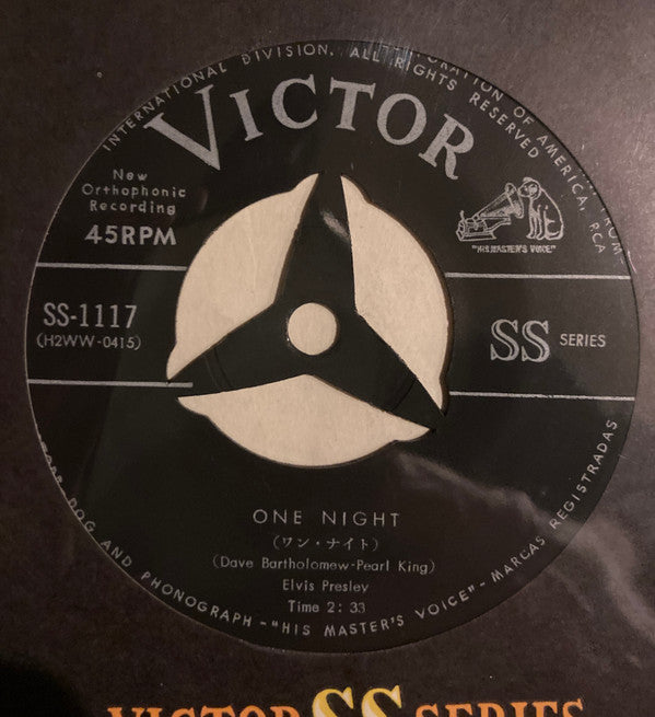 エルヴィス・プレスリー* - ワン・ナィト = One Night (7"", Single, Blu)