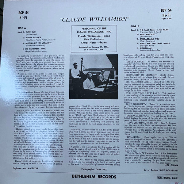 Claude Williamson - Have Piano... Can’t Travel (LP, Album, RE)