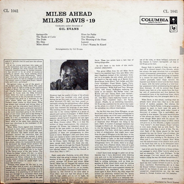 Miles Davis + 19 - Miles Ahead(LP, Album, Mono, Sai)