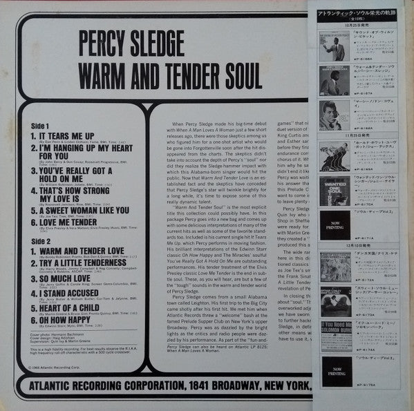 Percy Sledge - Warm & Tender Soul (LP, Album, Mono, Promo)